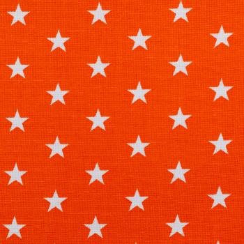 Baumwoll Druck Sterne Orange/Weiß  Ø 1 cm